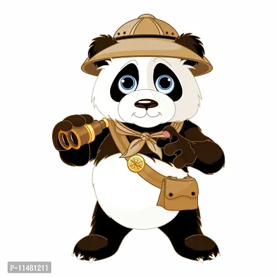 Saiii Designs Panda Wearing a Hat' Wall Sticker (84 cm X 58 cm)-thumb3