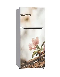 Saiii Designs Decorative Pink Flowers Vinyl Fridge Cover Wallpaper Poster Adhesive Vinyl Sticker Fridge wrap Decorative Sticker (PVC Vinyl Covering Area 60cm X 160cm)-thumb1