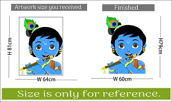 Saiii DesignsLord Krishna with Flute Wall Stickers (79Cm X 60Cm)-thumb2