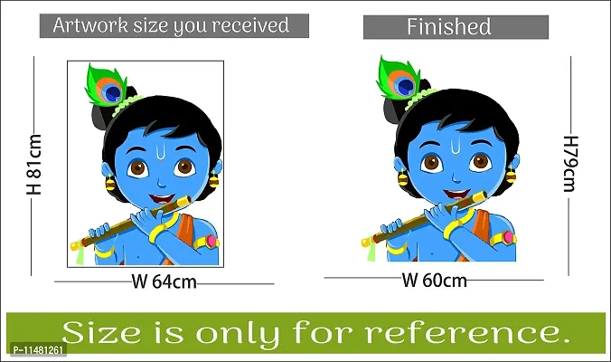 Saiii DesignsLord Krishna with Flute Wall Stickers (79Cm X 60Cm)-thumb3