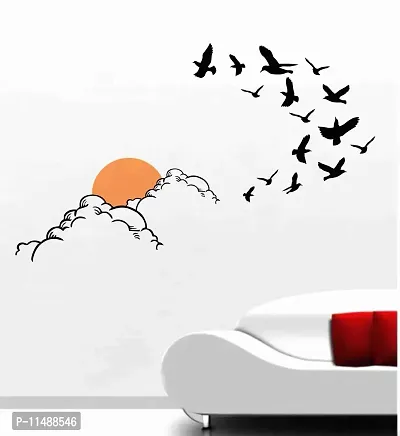 Saiii Designs Nature Sun Clouds Birds Wall Stickers-thumb0