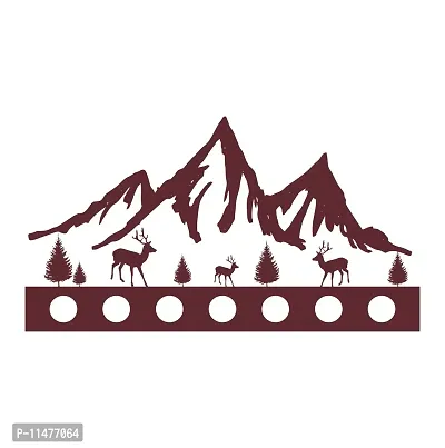 Saiii Designs Wall Sticker Mountain View with Dear Decorative Wall Sticker(48Cm X 88)