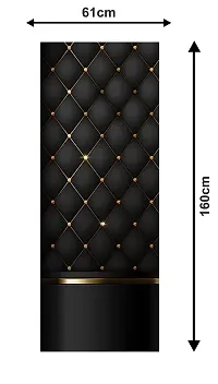 Saiii Designs Decorative Black Backround and Golden Dots Vinyl Fridge Cover Wallpaper Poster Adhesive Vinyl Sticker Fridge wrap Decorative Sticker (PVC Vinyl Covering Area 60cm X 160cm)-thumb2