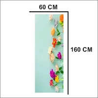 Decorative One Side Flowers Vinyl Fridge Cover Wallpaper Poster Adhesive Vinyl Sticker Fridge wrap Decorative Sticker (PVC Vinyl Covering Area 60cm X 160cm)-thumb2