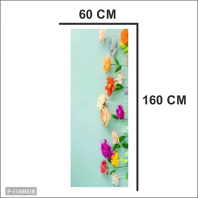 Decorative One Side Flowers Vinyl Fridge Cover Wallpaper Poster Adhesive Vinyl Sticker Fridge wrap Decorative Sticker (PVC Vinyl Covering Area 60cm X 160cm)-thumb3