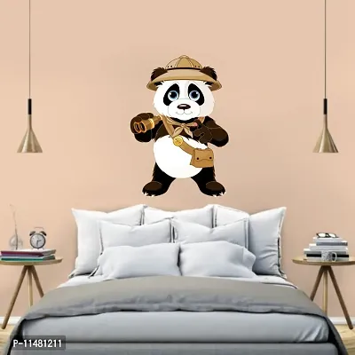 Saiii Designs Panda Wearing a Hat' Wall Sticker (84 cm X 58 cm)-thumb2