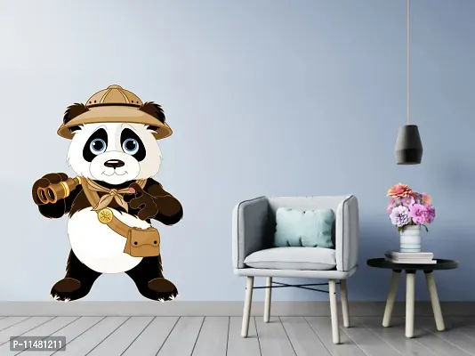 Saiii Designs Panda Wearing a Hat' Wall Sticker (84 cm X 58 cm)-thumb0