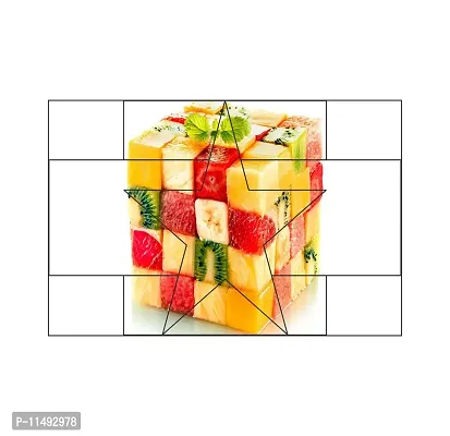 Saiii Designs Waterproof Kitchen Fruit Cube Wall Sticker Wallpaper/Wall Sticker Multicolour - Kitchen Wall Coverings Area (49Cm X79Cm)-thumb2