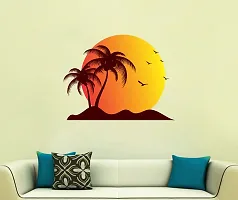 Saiii Designs Sun Beach Birds Wall Sticker Standard Size - 58Cm X 77Cm Color - Multicolor-thumb1