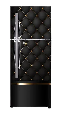 Saiii Designs Decorative Black Backround and Golden Dots Vinyl Fridge Cover Wallpaper Poster Adhesive Vinyl Sticker Fridge wrap Decorative Sticker (PVC Vinyl Covering Area 60cm X 160cm)-thumb1