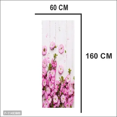 Decorative Pink Flowers Vinyl Fridge Cover Wallpaper Poster Adhesive Vinyl Sticker Fridge wrap Decorative Sticker (PVC Vinyl Covering Area 60cm X 160cm)-thumb3