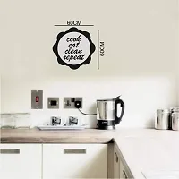 Saiii DesignsCook Eat Clean Repeat' Quote Wall Sticker for Kitchen,Restaurent,Dining Room (PVC Vinyl,60 cm x 60cm)-thumb2