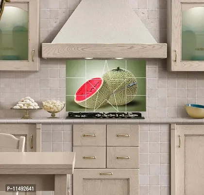 Saiii Designs Waterproof Kitchen Muskmelon Wallpaper/Wall Sticker Multicolour - Kitchen Wall Coverings Area (49Cm X 79Cm)