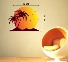 Saiii Designs Sun Beach Birds Wall Sticker Standard Size - 58Cm X 77Cm Color - Multicolor-thumb2