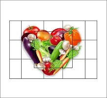 Saiii Designs Waterproof Kitchen Vegetable Heart Wall Sticker Wallpaper/Wall Sticker Multicolour - Kitchen Wall Coverings Area (49Cm X79Cm)-thumb1