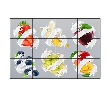 Saiii Designs Waterproof Kitchen Fresh Fruits Wall Sticker Wallpaper/Wall Sticker Multicolour - Kitchen Wall Coverings Area (49Cm X79Cm)-thumb1