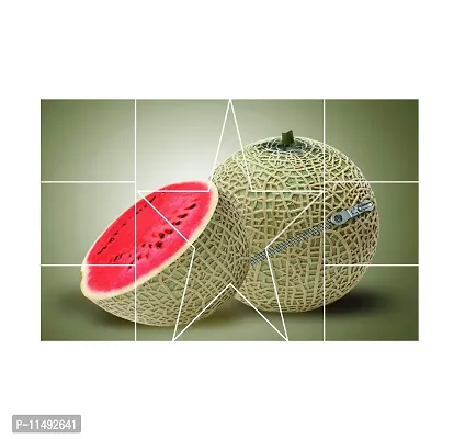 Saiii Designs Waterproof Kitchen Muskmelon Wallpaper/Wall Sticker Multicolour - Kitchen Wall Coverings Area (49Cm X 79Cm)-thumb2