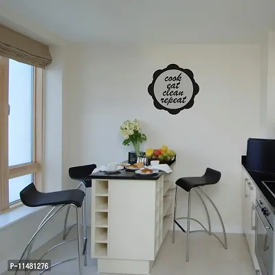 Saiii DesignsCook Eat Clean Repeat' Quote Wall Sticker for Kitchen,Restaurent,Dining Room (PVC Vinyl,60 cm x 60cm)