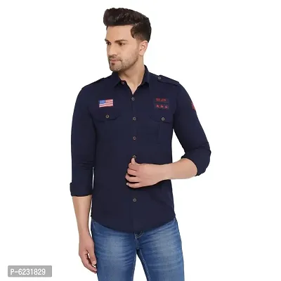Navy Cargo Cotton shirt-thumb0