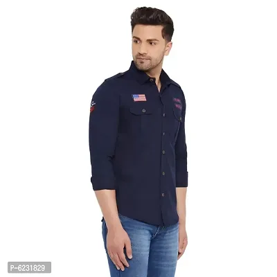 Navy Cargo Cotton shirt-thumb2
