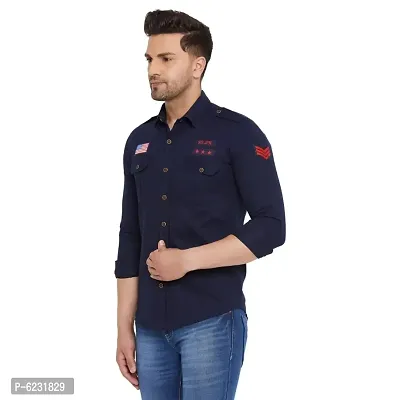Navy Cargo Cotton shirt-thumb3