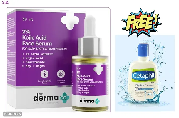 2% Derma kajic Acid Face Serum 30ml (Pack -1) Cetaphil Only Skin Cleanser 125ml free
