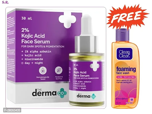 2% Derma kajic Acid Face Serum 30ml  Clean  Clear Foaming Face Wash  Free