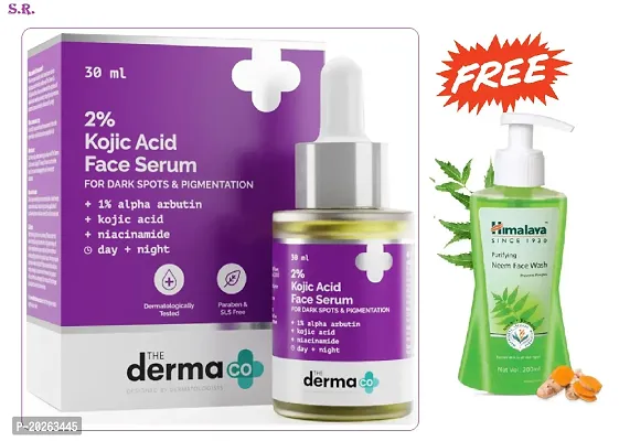 2% Derma kajic Acid Face Serum 30ml  Himaliya Neem Face Wash  Free