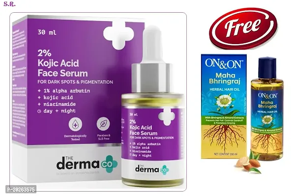2% Derma  serum Kojic Acid Face Serum 30ml  ONON Maha Bhringraj Herbal Hair Oil Free