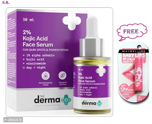 2% Derma  serum Kojic Acid Face Serum 30ml  Baby Lipbam Free