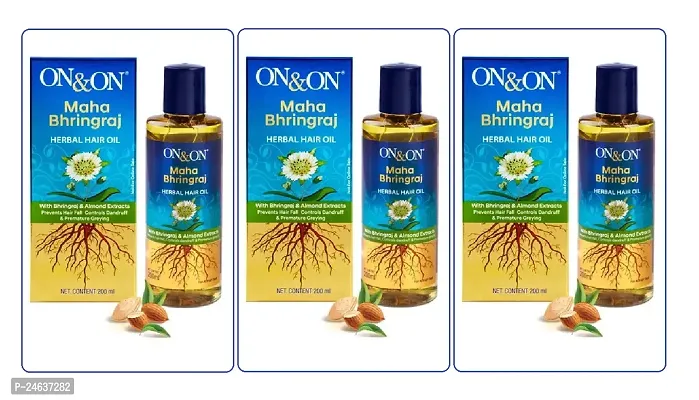 OnOn Maha Bhringraj Herbal Hair  Oil 200 ml (Pack Of-3)