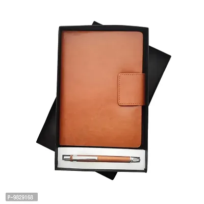 The Bling Stores Faux Leather Unique and Stylish Conference Planner and Organiser Office Diary A5 Notebook Diary with Pen for Men and Women-thumb0