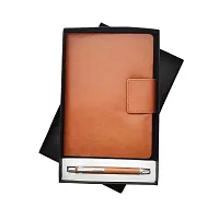 The Bling Stores Faux Leather Unique and Stylish Conference Planner and Organiser Office Diary A5 Notebook Diary with Pen for Men and Women-thumb1