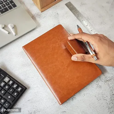 The Bling Stores Faux Leather Unique and Stylish Conference Planner and Organiser Office Diary A5 Notebook Diary with Pen for Men and Women-thumb3