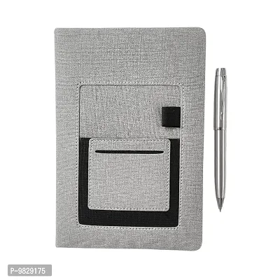 The Bling Stores Faux Leather Unique and Stylish Conference Planner and Organiser Office Diary A5 Notebook Diary with Pen for Men and Women-thumb0