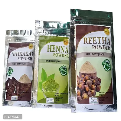 100% Organic Amla,Reetha and Shikakai Powder Each 50 gm