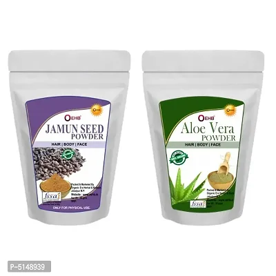 OEHB 100% Organic Jamun Seed Powder and Aloe Vera Powder Each 100gm-thumb0