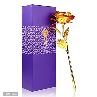 Golden Foil Rose Flower With Luxury Gift Box And Bag Great Gift Idea For Valentine S Day, Mother S Day, Thanksgiving Day, Christmas, Birthday, Anniversary Home Artificial Rose Flower-thumb0