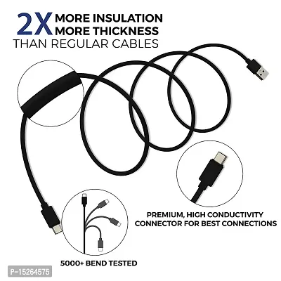 Siwi Type-C USB Cable for Lenovo S5 Pro / S 5 Pro USB Cable Original Like | Charger Cable | Rapid Quick Dash Fast Charging Cable | Data Sync Cable | Type C to USB-A Cable (4 Amp, 1 Meter/3.2 Feet, TC6, Black)-thumb3