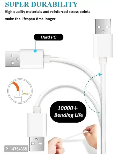 Siwi Fast Charging  Data USB Cable for Hi-Tech Air A9, Hi-Tech Amaze S2, Hi-Tech Air A6, Hi-Tech Amaze S5 USB Cable | Micro USB Data Cable | Sync Quick Fast Charging Cable | Charger Cable | Android V8 Cable (3.1 Amp, 1 Meter, WM, White)-thumb4