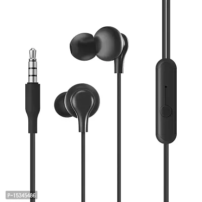 Siwi Earphone for Micromax X781 Earphones Original Like Wired Noise Cancelling In-Ear Headphones Stereo Deep Bass Head Hands-free Headset Earbud With Built in-line Mic, Call Answer/End Button, Music 3.5mm Aux Audio Jack (VIB2, Black)-thumb2