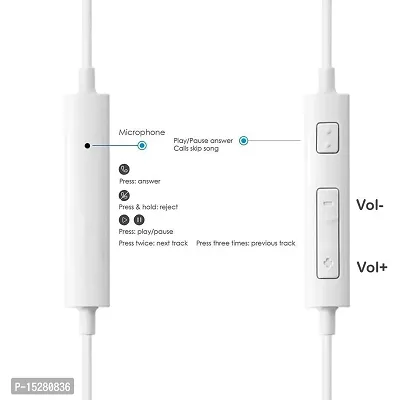 Earphones for Micromax Bolt A37 Earphone Original Like Wired In-Ear Headphones Stereo Deep Bass Head Hands-free Headset Earbud With Built in-line Mic, Call Answer/End Button, Music 3.5mm Aux Audio Jack (YR8, White)-thumb5