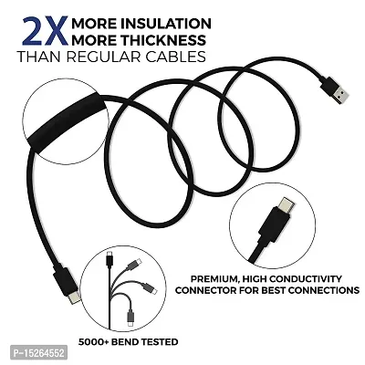 Siwi Type-C USB Cable for Xiaomi Redmi 11 Prime USB Cable Original Like | Charger Cable | Rapid Quick Dash Fast Charging Cable | Data Sync Cable | Type C to USB-A Cable (4 Amp, 1 Meter/3.2 Feet, TC6, Black)-thumb3