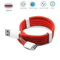 10W to 65W Type-C USB Cable for Samsung Galaxy M10s / M 10 s USB Cable Original Like Charger Cable | Quick, Dash, Warp, Dart, Flash, Turbo, Super Vooc Fast Charging Cable | Data Sync Cable | Type C to USB-A Cable (6 Amp, 1.2 Meter/3.9 Feet, TC6, Red)-thumb1