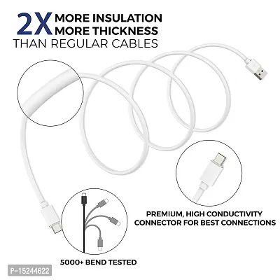 Siwi Type-C USB Cable for Sony Zero USB Cable Original Like | Charger Cable | Rapid Quick Dash Fast Charging Cable | Data Sync Cable | Type C to USB-A Cable (3.1 Amp, 1 Meter/3.2 Feet, TC3, White)-thumb3