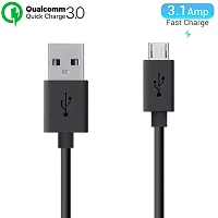 Siwi Fast Charging  Data USB Cable for Coolpad Mega 5C USB Cable | Micro USB Data Cable | Sync Quick Fast Charging Cable | Charger Cable | Android V8 Cable (3.1 Amp, 1 Meter, BM, Black)-thumb1