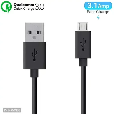 Siwi Fast Charging  Data USB Cable for Coolpad Mega 5C USB Cable | Micro USB Data Cable | Sync Quick Fast Charging Cable | Charger Cable | Android V8 Cable (3.1 Amp, 1 Meter, BM, Black)-thumb2