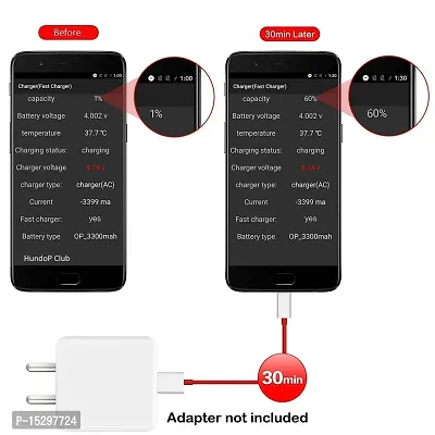 10W to 65W Type-C USB Cable for OnePlus 10 USB Cable Original Like Charger Cable | Quick, Dash, Warp, Dart, Flash, Turbo, Super Vooc Fast Charging Cable | Data Sync Cable | Type C to USB-A Cable (6 Amp, 1.2 Meter/3.9 Feet, TC6, Red)-thumb3