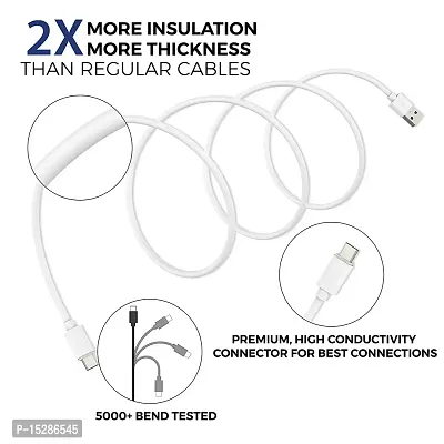 5W to 20W Type-C USB Cable for Philips PH1 / PH 1 USB Cable Original Like | Charger Cable | Rapid Quick Dash Fast Charging Cable | Data Sync Cable | Type C to USB-A Cable (4 Amp, 1 Meter/3.2 Feet, TC8, White)-thumb3