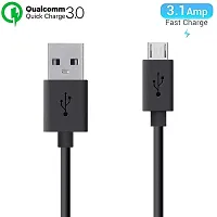 Siwi Fast Charging  Data USB Cable for Samsung Z1, Samsung Z3 USB Cable | Micro USB Data Cable | Sync Quick Fast Charging Cable | Charger Cable | Android V8 Cable (3.1 Amp, 1 Meter, BM, Black)-thumb1